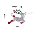 Silver Christmas reindeer napkin ring with colorful crystals and 3.5cm inner diameter - Christmas Reindeer Style (Z1001-27)