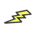 Neon yellow lightning bolt enamel brooch pin with black metal edges for clothes and bags - C1859-4