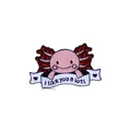 Spilla smaltata con axolotl rosa e scritta I like you a lotl in zinco nero - Axolotl Rosa (C1902-1)