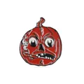 Creative personalized red pumpkin enamel pin with smoking pipe for Halloween accessories - Red (C1933)