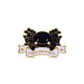 Spilla axolotl in smalto nero e oro con striscione I like you a lotl divertente - Axolotl Nero (C1902-2)