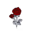 Kreative personalisierte Brosche aus Zinklegierung mit roten Rosen und weißen Blättern - Roter Stil (C1914-2)