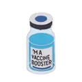 Creative enamel pin featuring a vaccine booster bottle design with blue liquid and black cap - Vaccine Booster Shape (C1955-1)