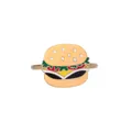 Cartoon burger shaped napkin ring with colorful enamel detailing on a golden metal band - Burger Style (Z1003-2)