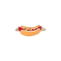 Cartoon hot dog design napkin ring with colorful enamel finish and golden metal band - Hot Dog Style (Z1003-4)