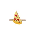 Creative pizza slice enamel napkin ring with golden alloy finish for table decor - Pizza Style (Z1003-1)