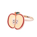 Servilletero con forma de manzana esmaltada y aro dorado para decoración de mesa - Rodaja de Manzana (Z1008-8)