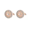 Elegant rose gold round cufflinks with zircon stones and hollow floral shirt accessories - Rose Gold