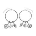 Set di braccialetti a cuore per madre e figlia in argento con bussola e ciondoli - Set Bracciale Bussola Madre Figlia (G1247)