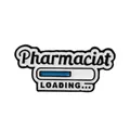 Black and white Pharmacist Loading enamel pin with a blue progress bar detail - Pharmacist Loading (C1996-5)