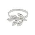 Silver leaf napkin ring holder with detailed metallic branch design for party table decor - Silver (Z1014-3)