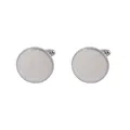 Boutons de manchette argentés avec incrustation de marbre blanc pour hommes - Texture Marbre Blanc Argenté (B1311-1)