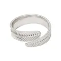 Portatovagliolo a forma di piuma argentata con trame rifinite per tavola elegante - Stile Foglia Argento Lucido (Z1019-2)