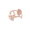 Rose gold nature-inspired napkin ring featuring delicate flower, leaf, and pearl detail - Rose Gold Style (Z1023-2)