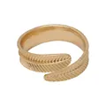 Elegante portatovagliolo dorato con trama a foglia e design a piuma regolabile - Stile Foglia Oro Lucido (Z1019-1)
