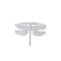 Elegant silver dragonfly metal napkin ring featuring textured wings and a polished finish - Silver