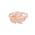 Elegant rose gold leaf napkin ring with detailed vein textures for table decoration - Rose Gold