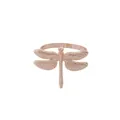 Rose gold dragonfly napkin ring with intricate wing details on polished metal band - Rose Gold