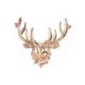 Spilla vintage a testa di cervo in oro rosa con dettagli di corna intricati - Oro rosa