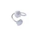 Silver napkin ring with intricate seashell motifs and elegant ocean-inspired design - Silver (Z1041-1)