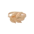 Elegant gold leaf napkin ring with detailed texture for creative table settings - Gold
