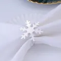 Servilletero metálico con diseño de copo de nieve plateado para la mesa de Navidad - Estilo Copo de Nieve (Z1042-5)