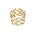 Elegante servilletero dorado con círculos geométricos para decoración de mesa moderna - Anillos Entrelazados Huecos (Z1038-3) / Dorado