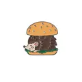 Niedliche Emaille-Hedgehog-Burger-Brosche für Rucksäcke und Revers aus Zinklegierung - Igel Burger Modell (C2039)