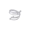 Silver multi-layer spring napkin ring with polished metal beads for table decoration - Silver Multi-layer Spiral Style (Z1039-1)