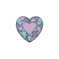 Colorful geometric heart enamel brooch pin with multi-color faceted diamond design - Heart Gem Shape (C2086-4)