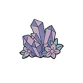 Purple and blue crystal flower enamel brooch with pink petals in a high-quality finish - Crystal Flower Shape (C2086-5)
