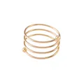 Spiral gold-plated metal napkin ring with four-layer coil design and double round beads - Gold Four-layer Spiral Style (Z1039-4)