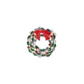 Christmas wreath napkin ring with red bow and colorful rhinestones on a white background - Holly Bow Wreath (Z1046-8)