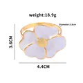 Gouden madeliefje servetring met wit emaille en een ringdiameter van 3,8 centimeter - Wit Bloemen (Z1063)