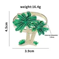 Tropical gold palm tree napkin ring with green enamel and 3.8cm inner diameter - Gold Green Coconut Tree Style (Z1074)