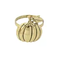 Vintage bronze pumpkin napkin ring with maple leaf detail for Thanksgiving table setting - Gold (Z1066-2)