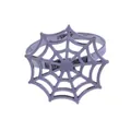 Halloween spider web napkin ring in gunmetal black alloy with intricate hollow cutout design - Gun Black Style (Z1067-1)