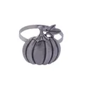 Vintage pumpkin napkin ring in antique silver finish with leaf detail for fall table settings - Vintage Silver (Z1066-1)
