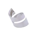 Modern silver spiral napkin ring with wide metal band and polished mirror finish - Silver