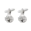 Gemelli da uomo a nodo d'amore intrecciato argento con chiusura a proiettile rotante - Stile Grande Nodo Intrecciato (P1096-2)
