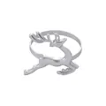Silver metal reindeer napkin ring with matte finish for Christmas table decoration - Silver Reindeer Style (Z1025-1)