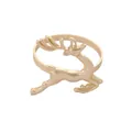 Golden reindeer napkin ring with matte finish for elegant Christmas table setting decor - Gold Reindeer Style (Z1025-2)