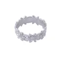 Elegant silver sunflower napkin ring with detailed flower patterns for dining table decor - Silver