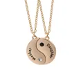 Golden alloy Mother and Daughter Yin Yang Tai Chi pendant necklace set with crystals - Mother Daughter Gold Tai Chi (A2776-2)