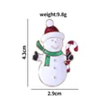 Christmas snowman brooch in colorful enamel with red hat and green scarf for holidays - Smiling Snowman with Candy Cane (C2116-2)