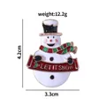 Christmas snowman brooch with Let It Snow banner in red and green enamel finish - Snowman with LET IT SNOW Banner (C2116-4)