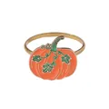 Autumn style pumpkin napkin ring with orange enamel finish and golden metal band - Pumpkin (Z1112) / Orange (Z1112)