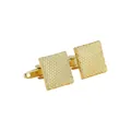 Elegante goldene quadratische Manschettenknöpfe mit Webmuster für formelle Kleidung - Quadratisches Webmuster (B1464) / Gold