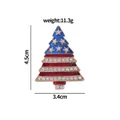 Spilla ad albero di Natale con motivo bandiera USA e strass scintillanti - Albero di Natale con Bandiera (C2121)