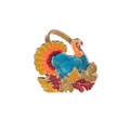 Golden turkey and maple leaf napkin ring with colorful enamel for Thanksgiving decor - Multicolor Turkey B (Z1115) / Blue Body Multicolor Tail (Z1115)